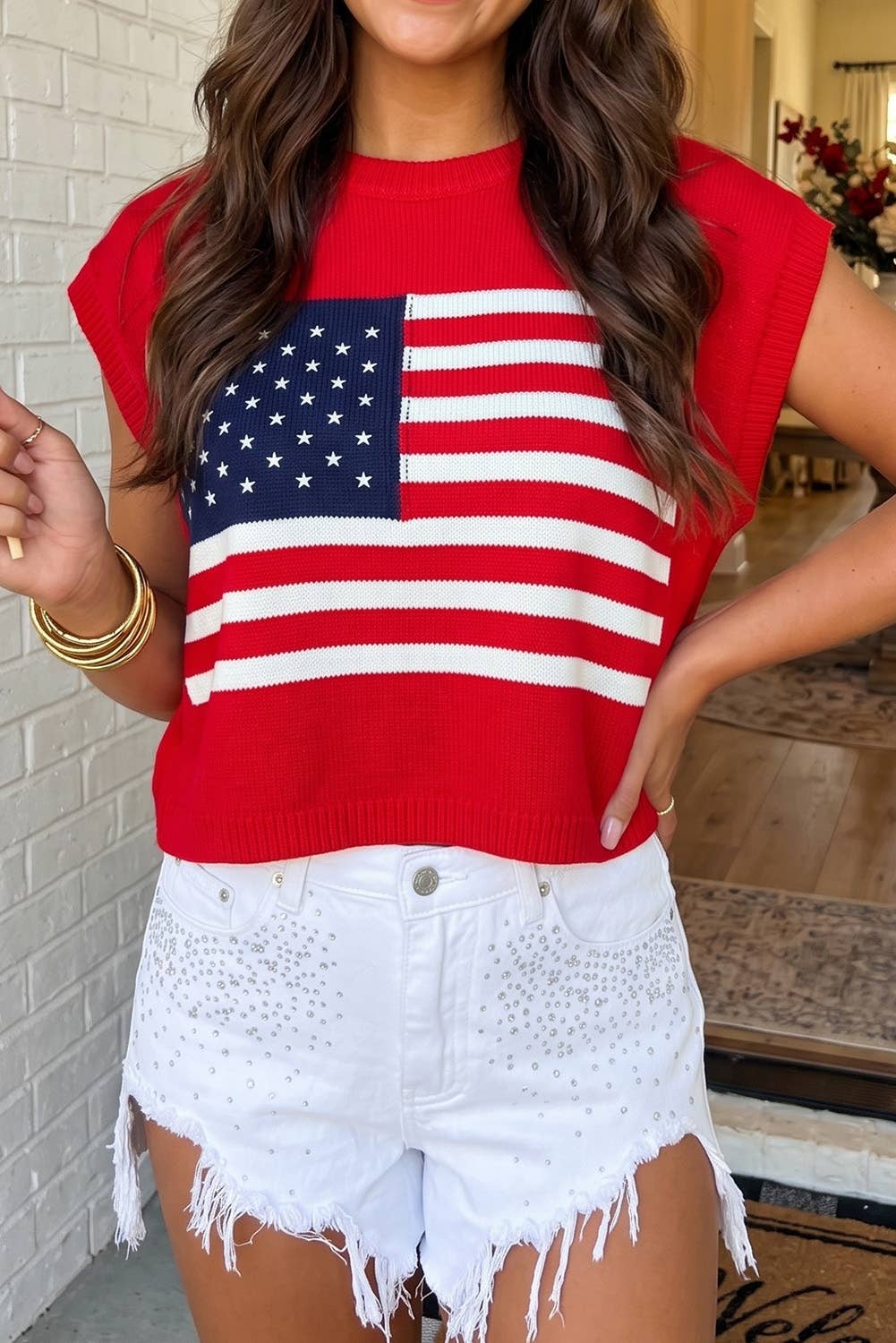 Stars and Stripe Dolman Short Sleeve