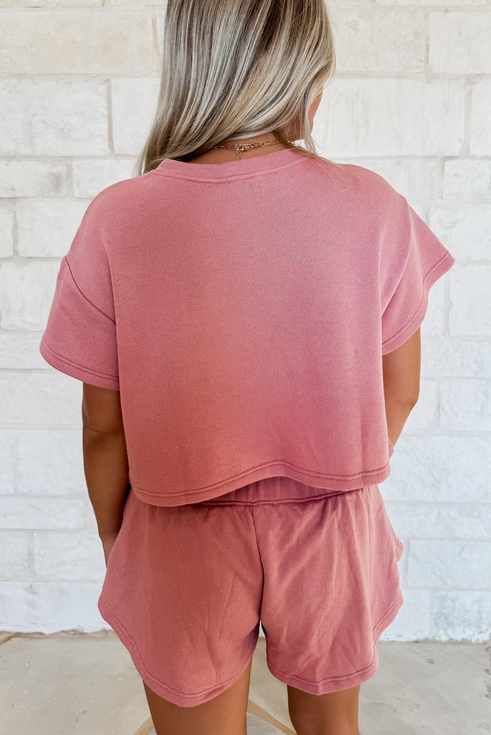 Cropped tee & ruffle skort set