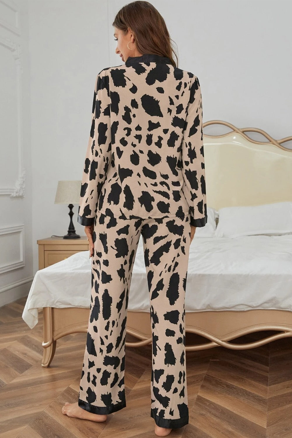 Cheetah two piece sleepwear set