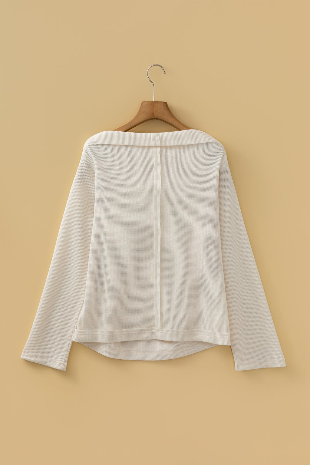 Waffle knit asymmetrical sweater
