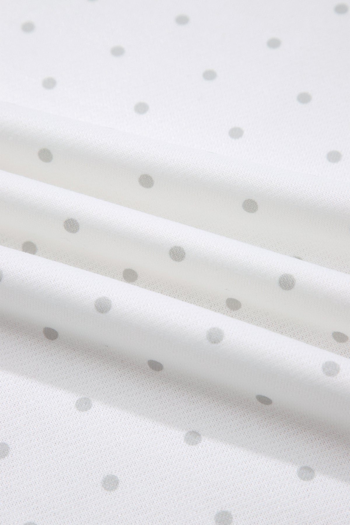 White Polka Dot Print Side Stripe Detail Casual Sweatshirt 2pcs Short Set