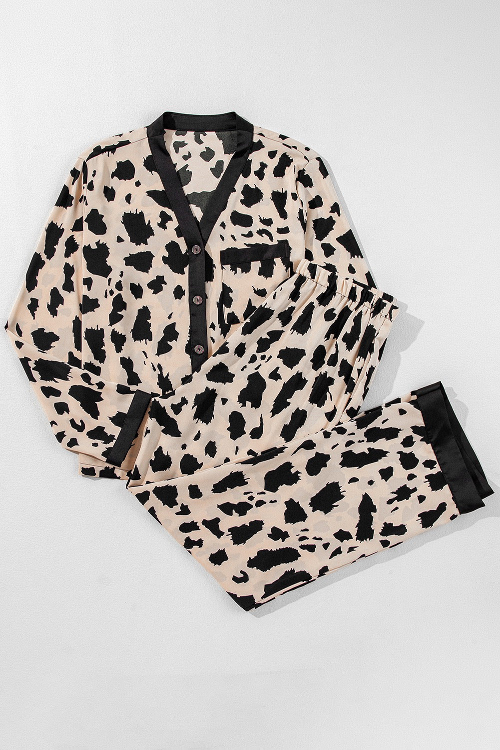 Cheetah two piece sleepwear set