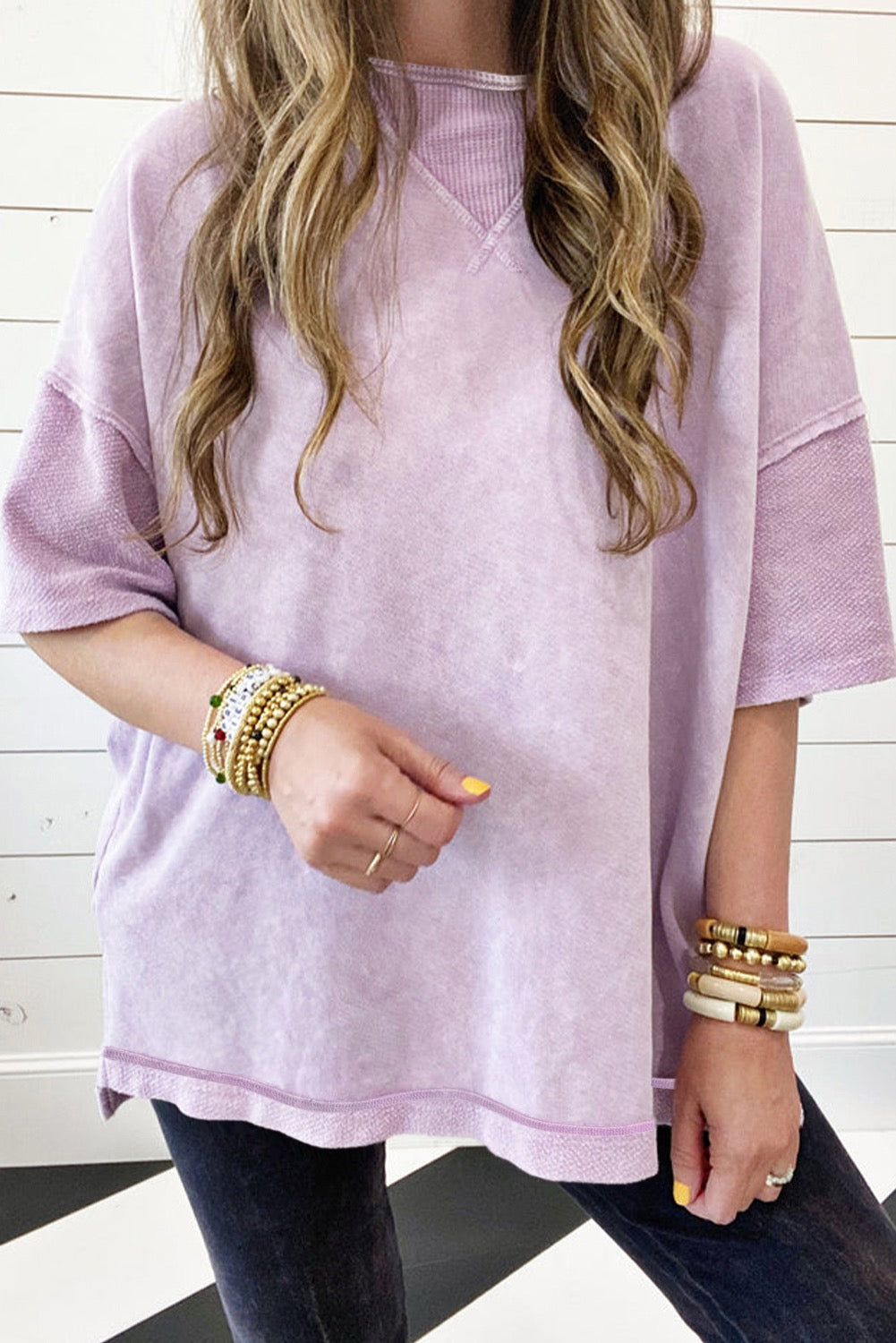 Orchid drop shoulder oversized tee