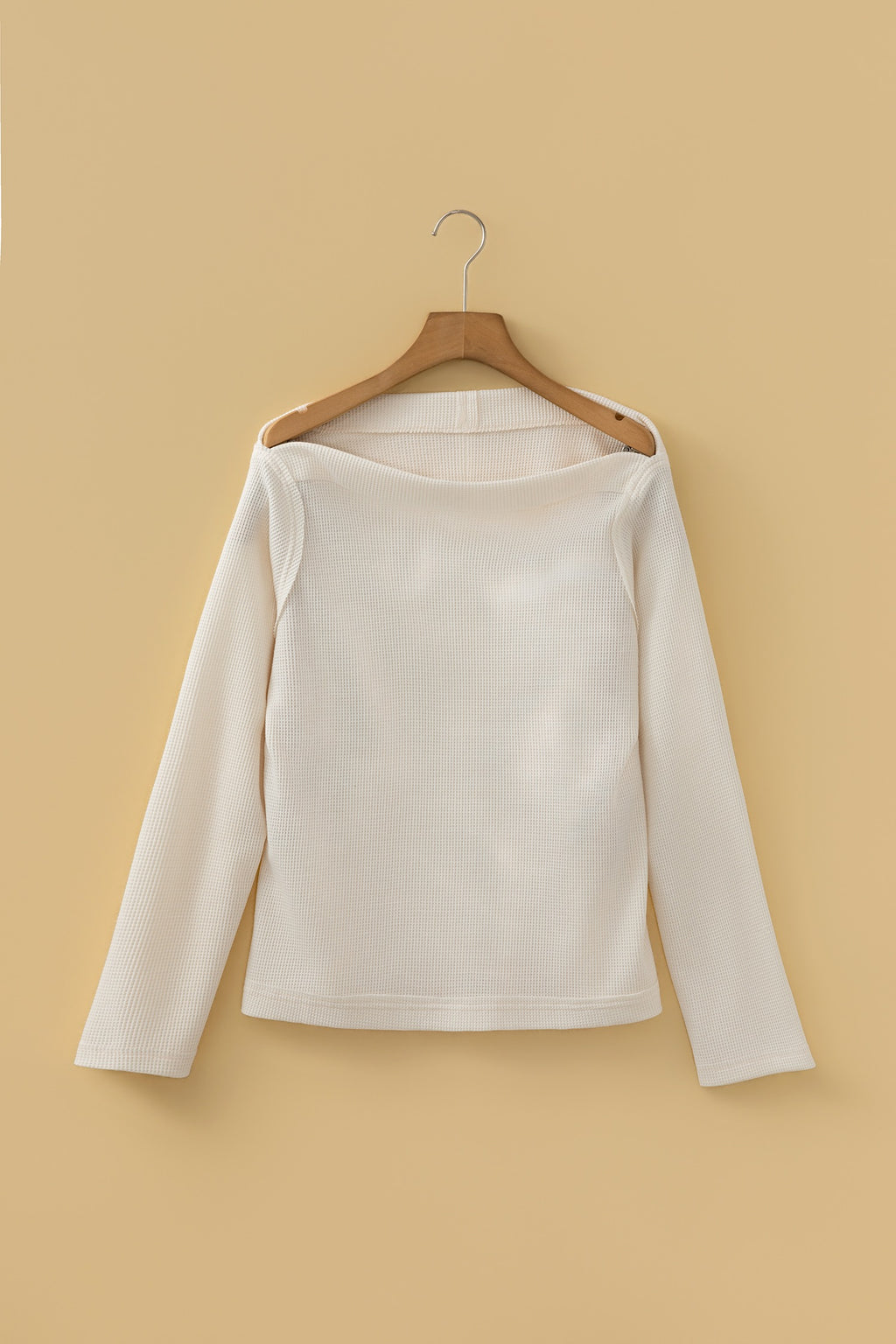 Waffle knit asymmetrical sweater