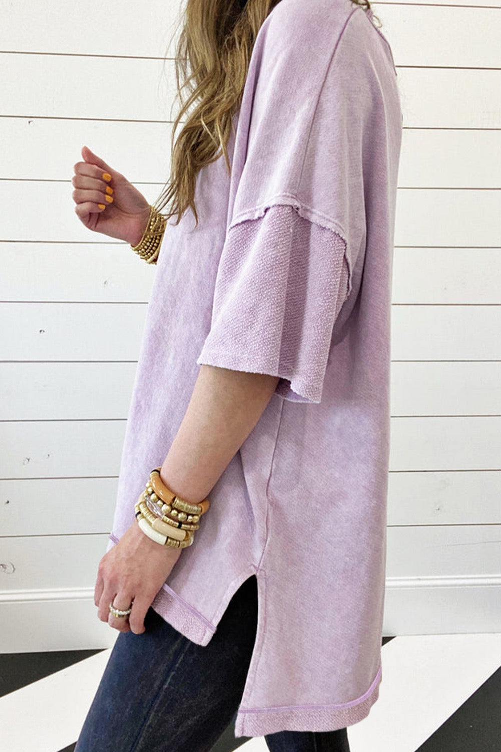 Orchid drop shoulder oversized tee