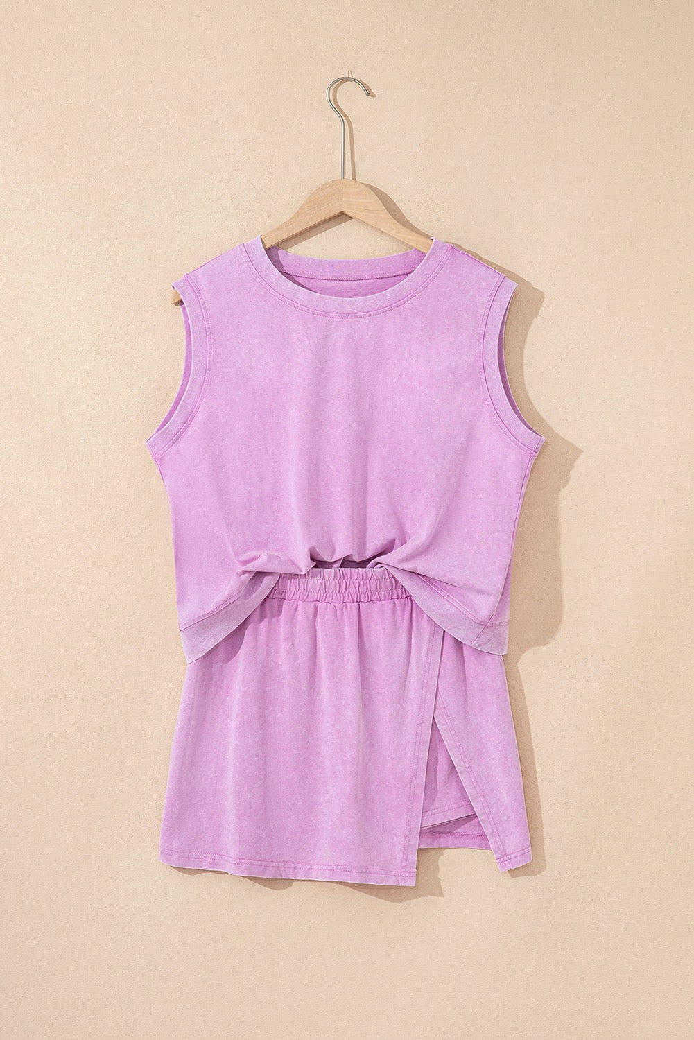 Mineral wash 2 piece split skort set