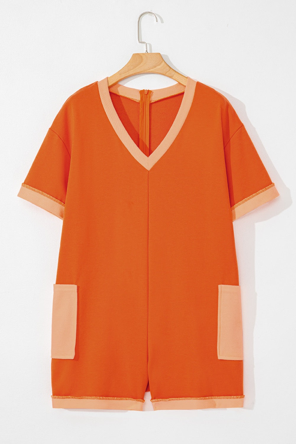 Orange two tone pocket romper