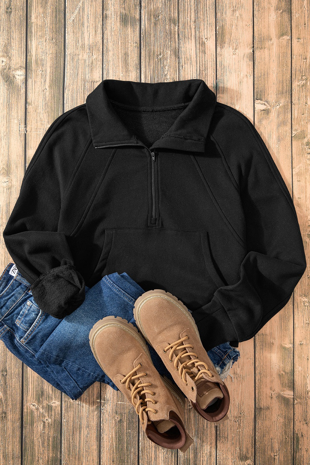 Fleece lined zip up sweater