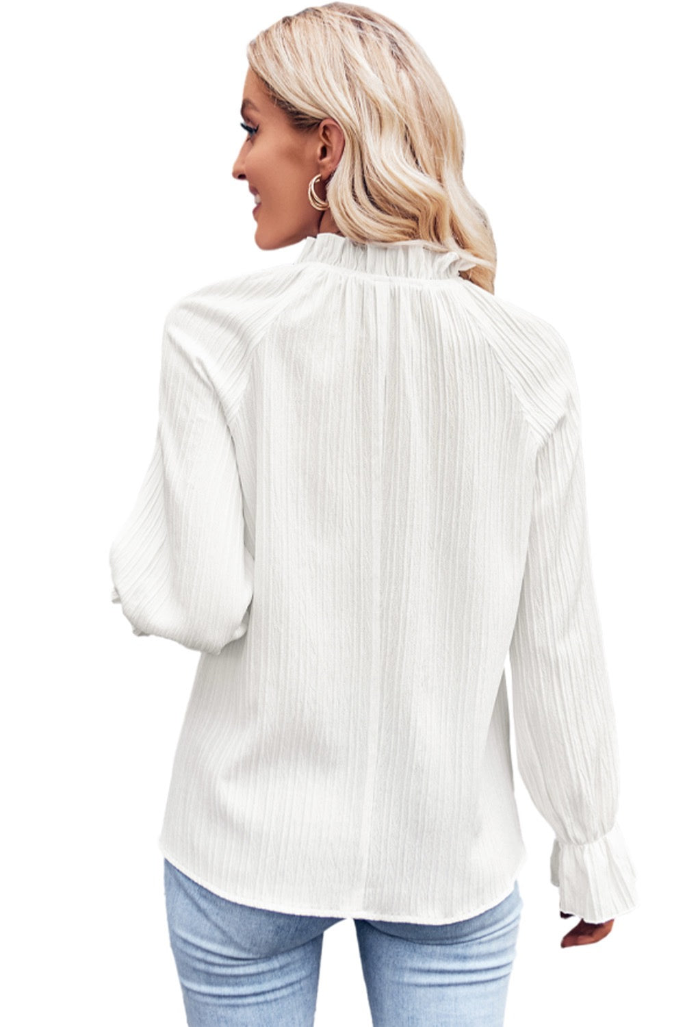 Frilled Mock Neck