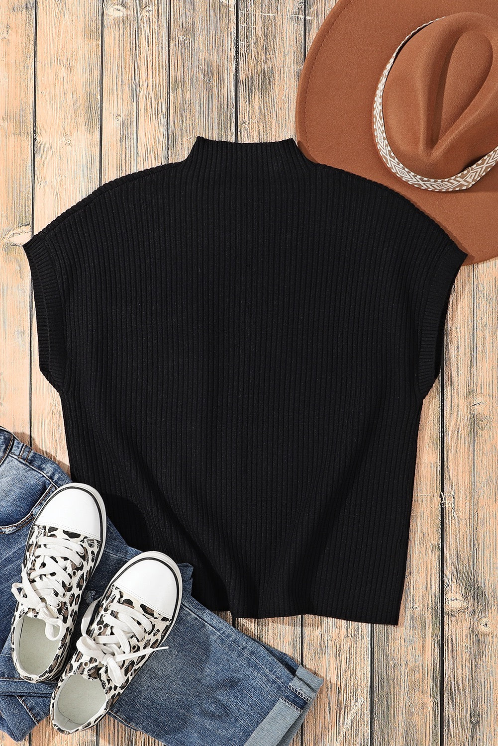 Patch Pocket Ribbed Knit Sweater