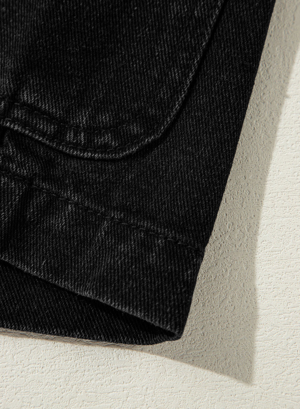 Side Pocket Lapel Collar Demin Jacket