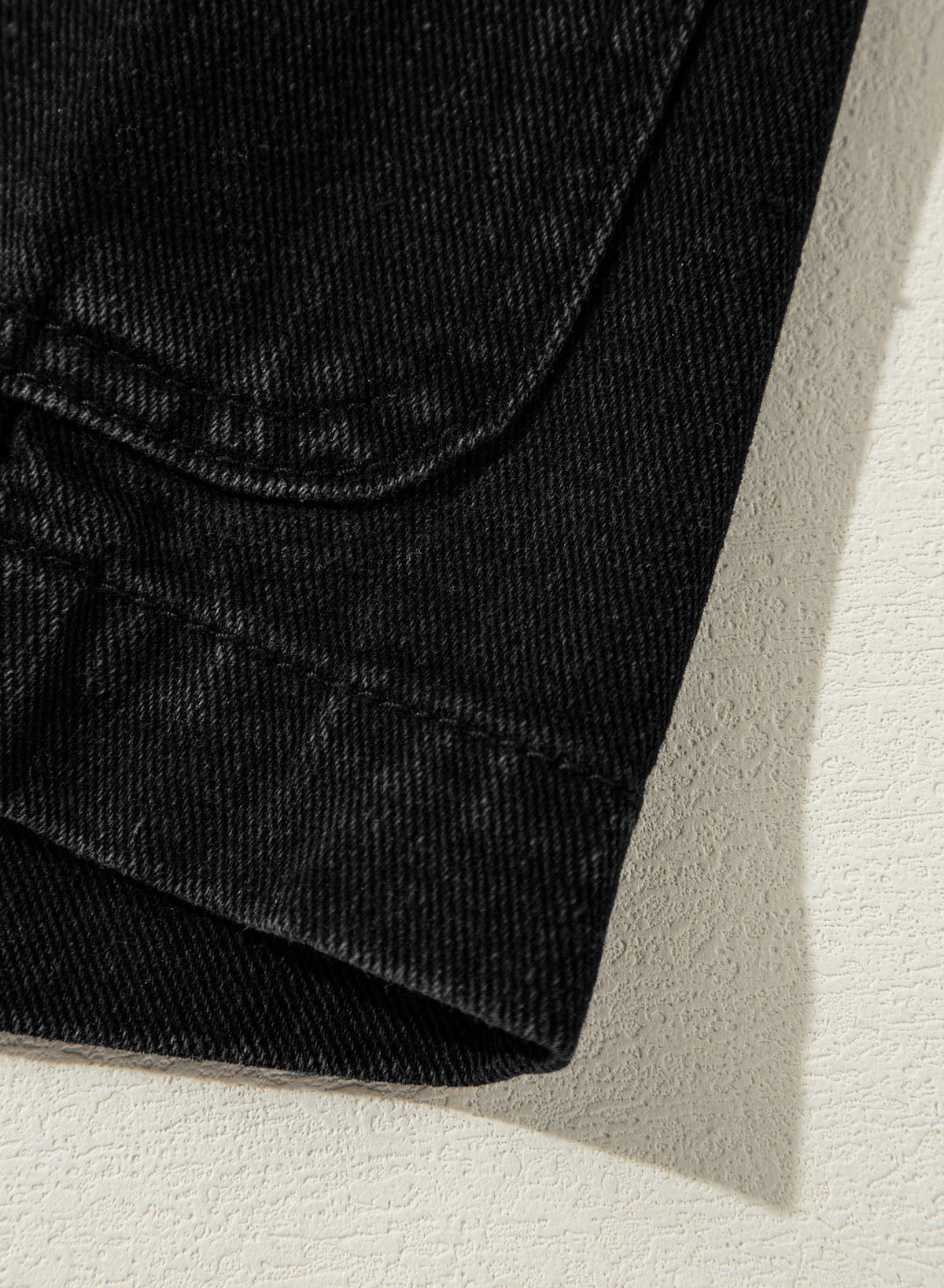 Side Pocket Lapel Collar Demin Jacket