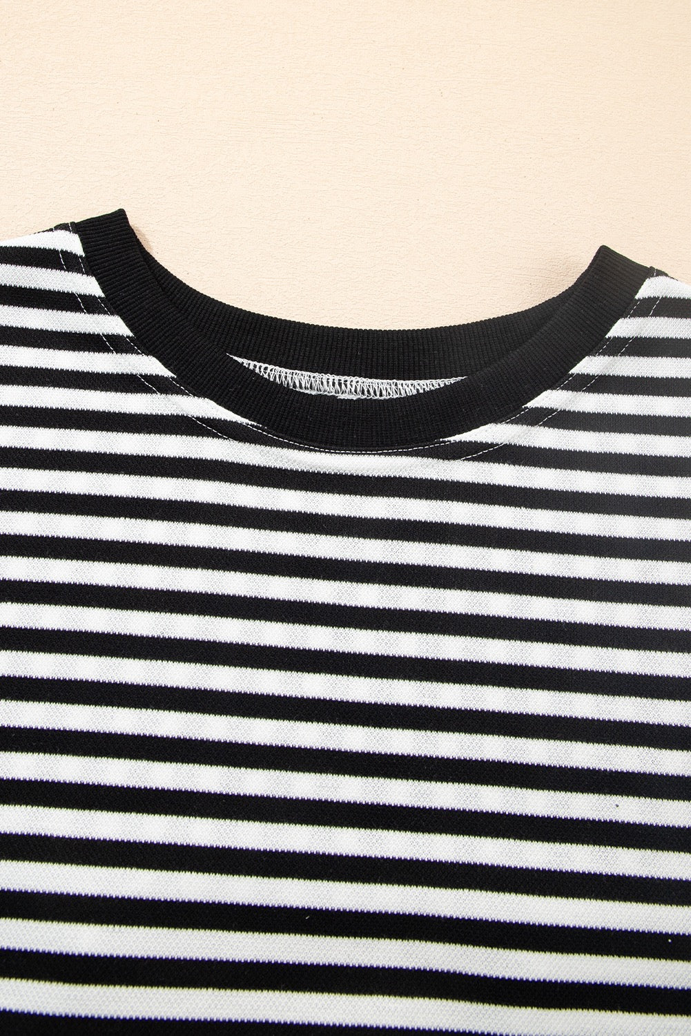 Striped Bowknot Drop Shoulder Top
