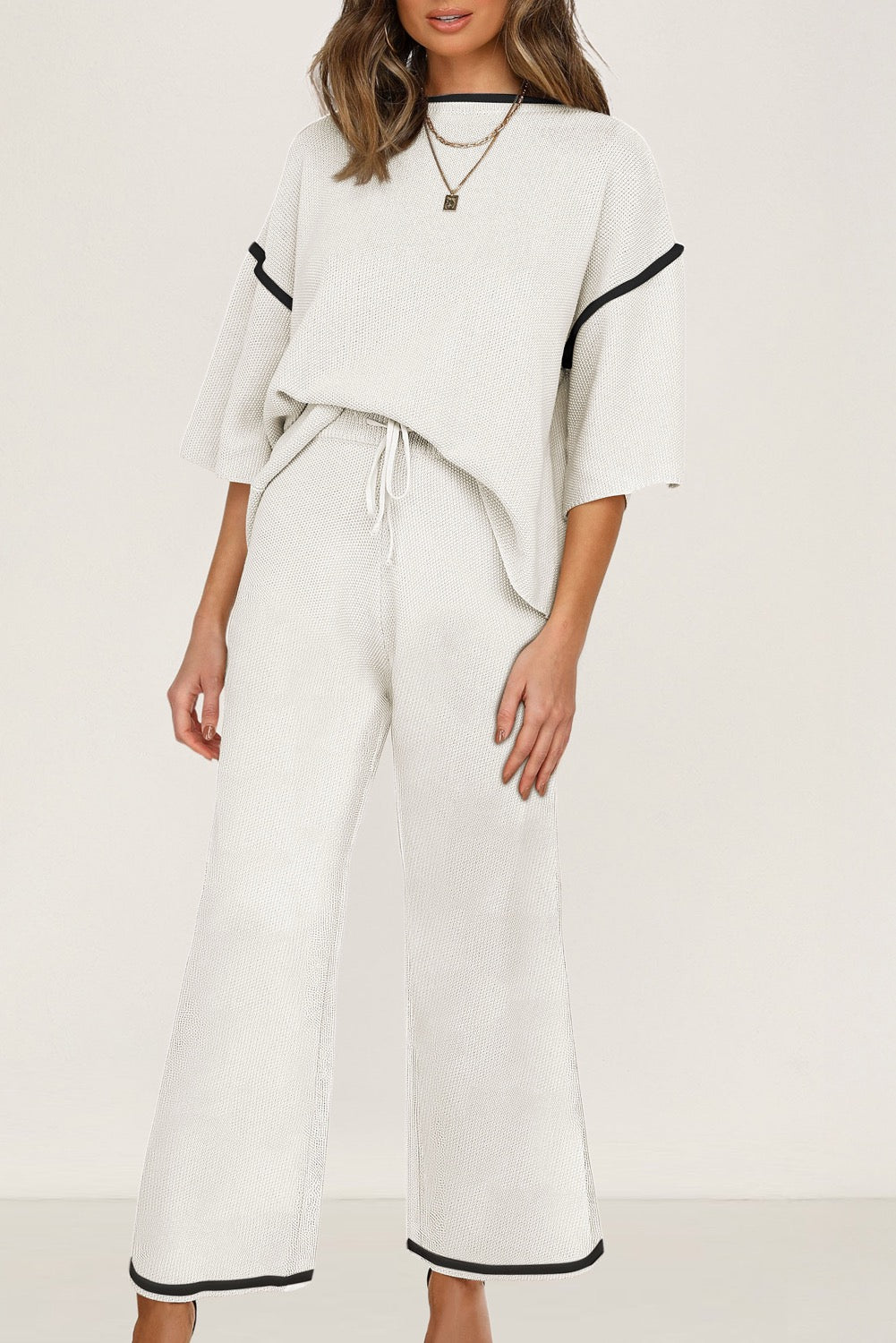 Contrast Trim Oversized Everyday Set