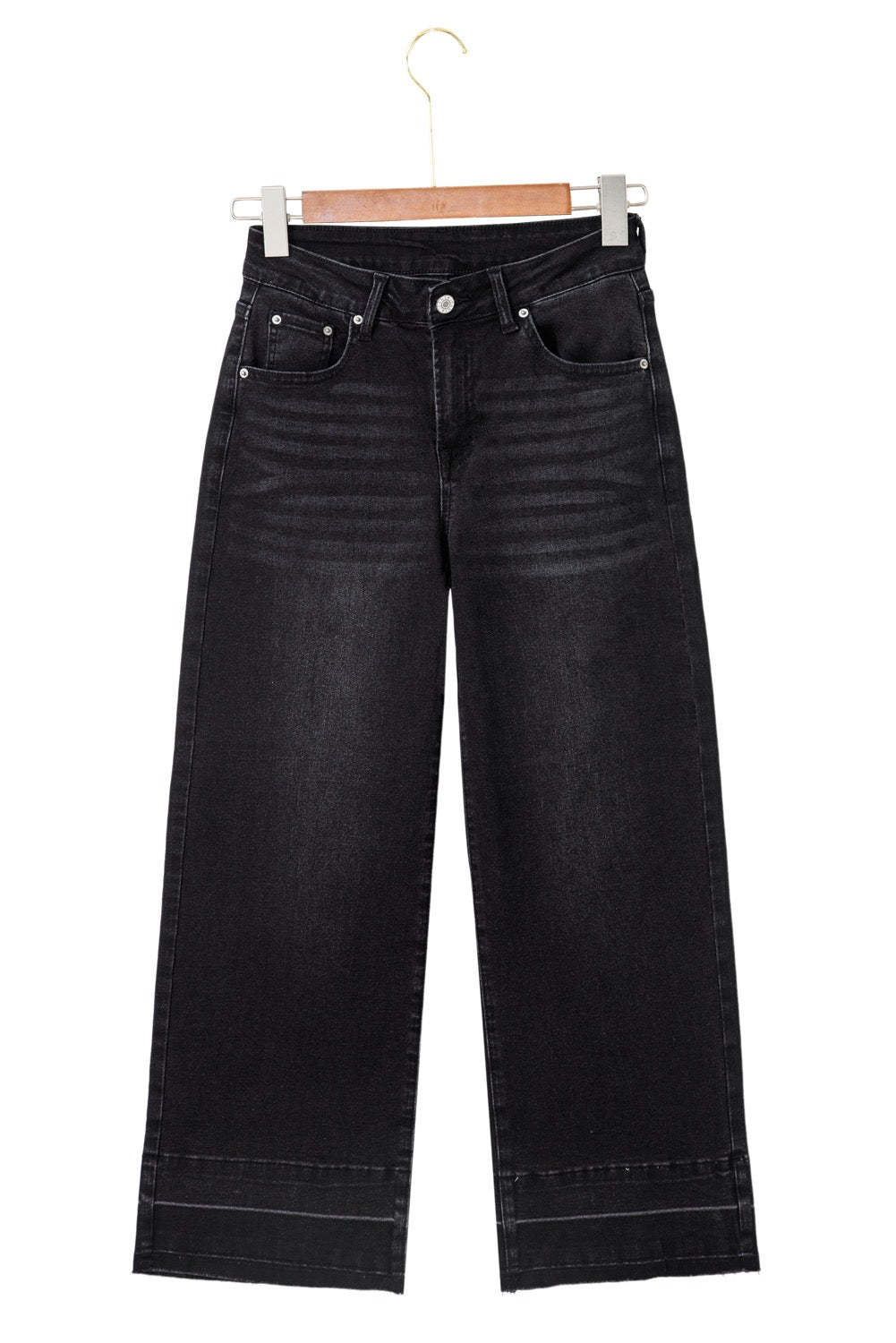 Raw Hem Straight Leg High Waisted jeans