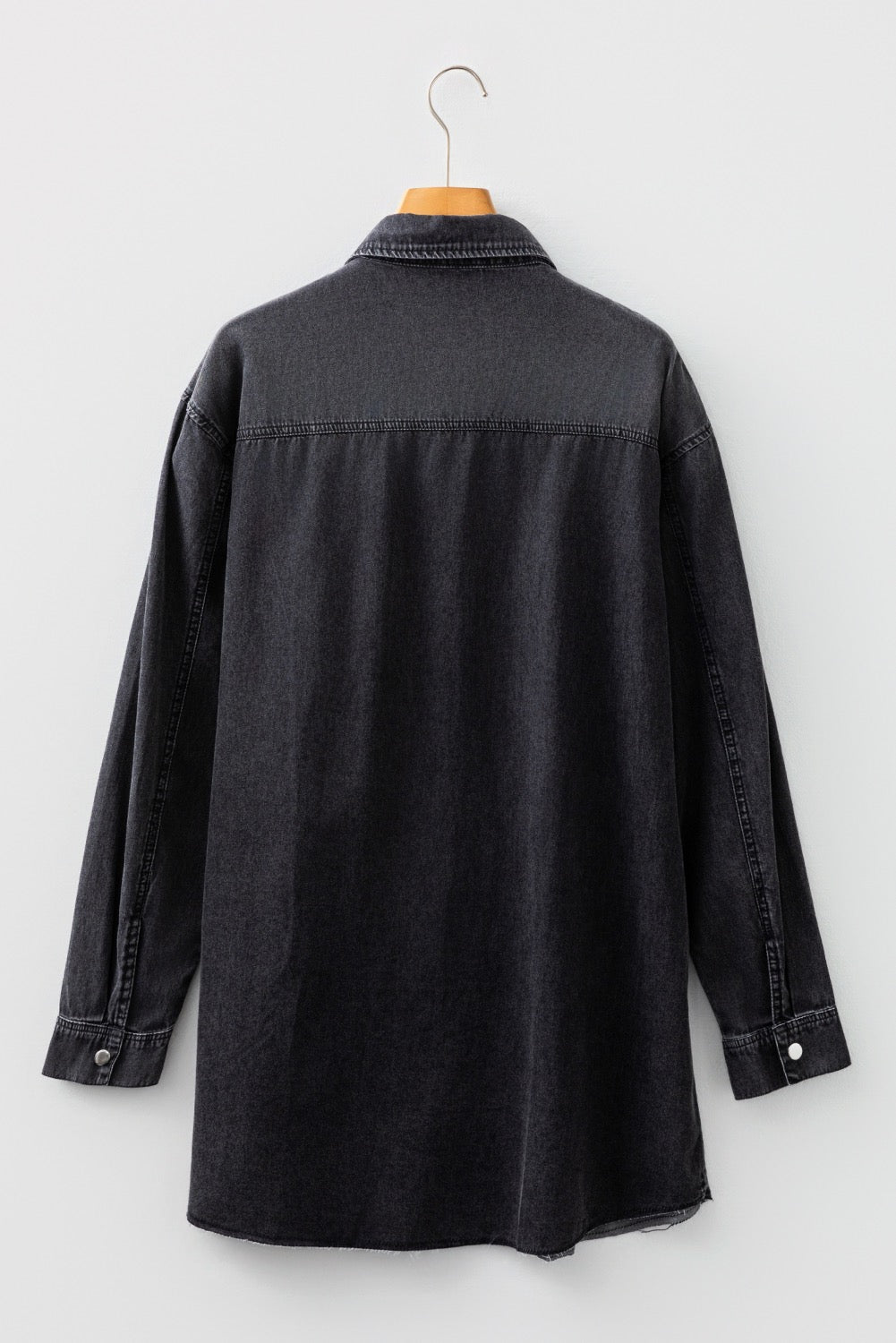 Raw Denim Loose Shirt Dress