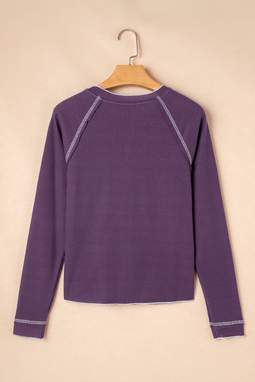 Textured Round Neck Long Sleeve Top